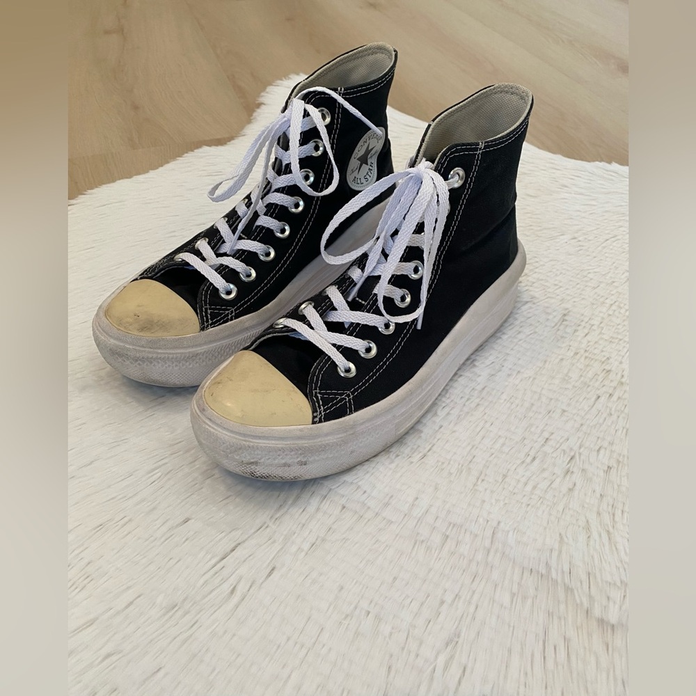 Chuck Taylor Converse All Star Women’s 7.5 High Top Sneaker Shoe Platform Rubber - Picture 5 of 7